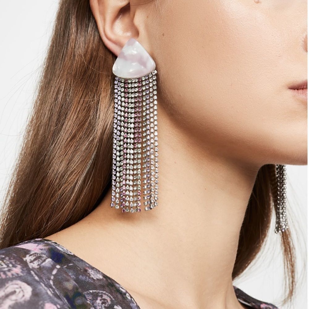 For Love and Lemons Earrings AZALEA CRYSTAL in Pinky MSRP $158